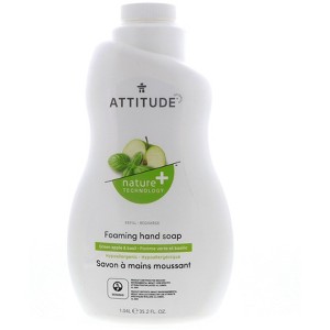 Attitude Foaming Hand Soap Refill, Green Apple & Basil, 35.2 oz - 1 of 4