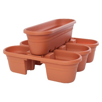 21" Rectangular Milano Rail Rectangular Planter - Bloem