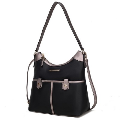 MKF Collection Harper Vegan Color Block Leather Women’s Shoulder Hobo Bag by Mia K