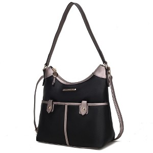 MKF Collection Harper Vegan Color Block Leather Women’s Shoulder Hobo Bag by Mia K - 1 of 4