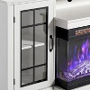 AMERLIFE 3-Sided Glass Fireplace TV Stand with LED Lights ,Fireplace Media Entertainment Center Console Cabinet Table with Glass Door Closed Storage - 4 of 4