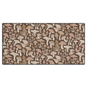 Avenie Mushrooms In Neutral Brown Desk Mat -Deny Designs - 1 of 4