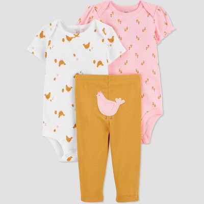 Image of Carter's Just One You® Baby Girls' Heart Top & Bottom Set - Yellow/Pink 6M