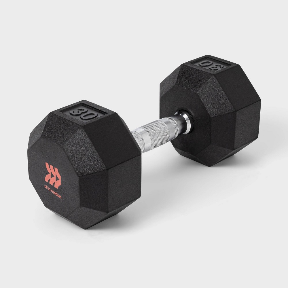 Hex Dumbbell 30lbs Black - All in Motion (30 lbs)