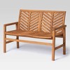 3pc Slatted Chevron Acacia Wood Patio Loveseat Set - Brown - Saracina Home: Outdoor Furniture Set, Weather-Resistant - 4 of 4