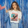 Simply Sage Market Women's Distressed Patriotic Free Eagle Short Sleeve Graphic Tee - 2 of 4