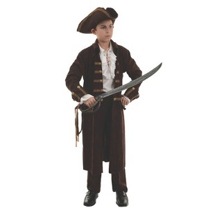 Halloween Express Kids' Pirate Captain Costume - Size 10-12 - Brown - 1 of 1