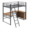ALEXOUN Metal Loft Bed with Built-in Desk and Three Storage Shelves,Sturdy Bedframe with Full-Length Guardrails,for Kids' Bedroom,Dorm - 4 of 4