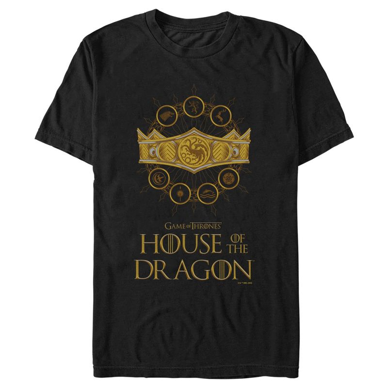 Men's Game of Thrones: House of the Dragon Targaryen Crown Logo T-Shirt, 1 of 6
