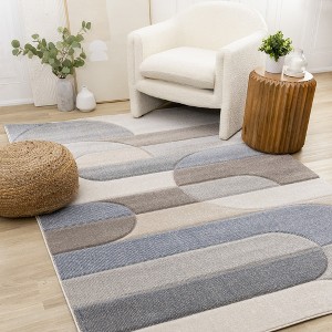 Rug Branch Art Geometric, Stripes Blue Indoor Area Rug - 1 of 4
