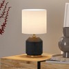 Hampton & Thyme 15" Tall Textured Ceramic Mini Lamp with Fabric Shade - image 3 of 4