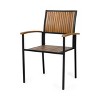 Gulches Outdoor Chair Set of 2 - Acacia Wood with Powder Coated Frame, Vertical Slats, Weather-Resistant,Teak+ Black - 4 of 4