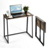 Homy Casa Compact Folding Desk with Metal Frame, Small Space Work Table - 2 of 4