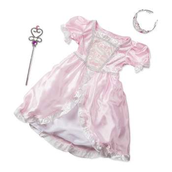 Melissa & Doug Princess Role Play Costume Set (3pc)- Pink Gown, Tiara, Wand