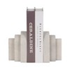 Sagebrook Home Set of 2 Bookends - Contemporary Layered Arches 6" White Marble Bookends for Decorative Book Display Storage Home Office - 2 of 4