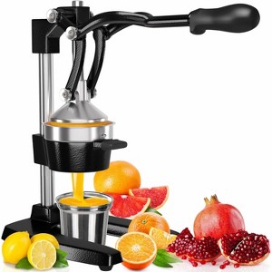 Eurolux Professional Cast Iron Citrus Juicer, Manual Hand Press, Heavy Duty, Stainless Steel Cup, Black - 1 of 4