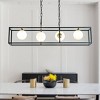 ALOADECOR 4-Light Matte Black Bubble Chandelier Square/Rectangle Industrial Light  Fixrures for Dining Room - 3 of 4