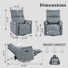 Racxily PU Rocking Recliner Chair, Nursery Rocking ChairModern Small Rocking Swivel Recliner Chair for Bedroom, Side Pocket, Brown - 3 of 4