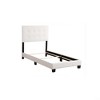 Sapphtopaz Modern Twin Size Bed Frame with Headboard Upholstered Platform Bed with Slat Support for Bedroom, Apartment, Hotel - 4 of 4