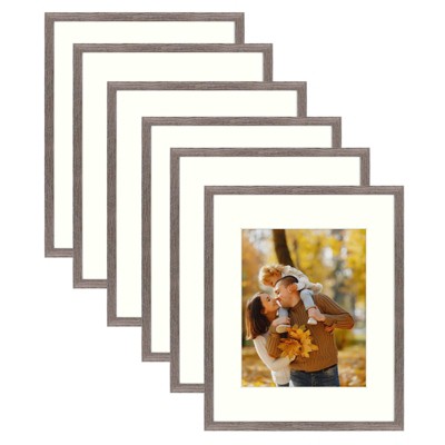 Golden State Art 16x20 MDF Shadow Frame 1.3 Inch Thickness for 11x14 Picture - Gray, Pack of 6