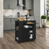 Kings Brand Furniture Alaina Kitchen Island Rolling Cart on Wheels with Storage Cabinet - 2 of 4