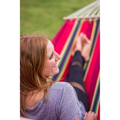 Burgundy Cotton Blend Hammock with Hardwood Spreader Bars
