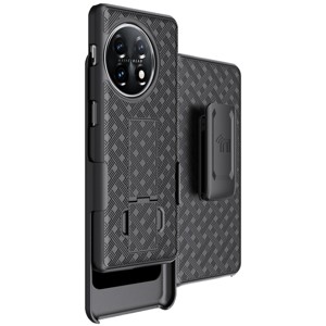 Nakedcellphone Combo for OnePlus 11 5G Phone - Slim Case with Stand and Belt Clip Holster - Black - 1 of 4
