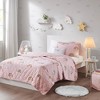 Gracie Mills Thyme Rainbow and Metallic Stars Reversible Quilt Set with Unicorn Throw Pillow - Full/Queen - Pink - 2 of 4