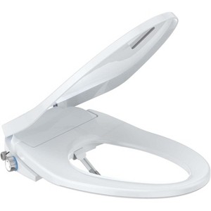 Smart Elongated Bidet Toilet Seat - Heated Seat with Adjustable Warm Water Wash, Warm Air Dryer, Dual Nozzle & LED Night Light. - 1 of 4