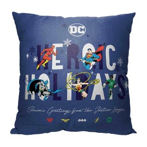 Warner Bros. Justice League Heroic Holidays Throw Pillow 18x18 Inches - 1 of 2