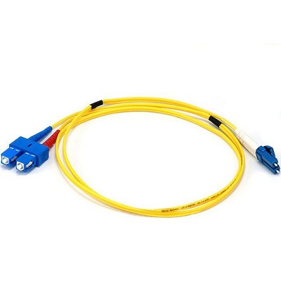 Monoprice Fiber Optic Cable - 1 Meter - Yellow | LC to SC, 9/125 Type, Single Mode, Duplex