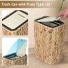 KTMBDW 2.6 Gallons Wicker Waste Basket - Bathroom Garbage Can with a Lid - Bathroom Trash Can Boho Style with Lid for Household, Kitchen - 4 of 4