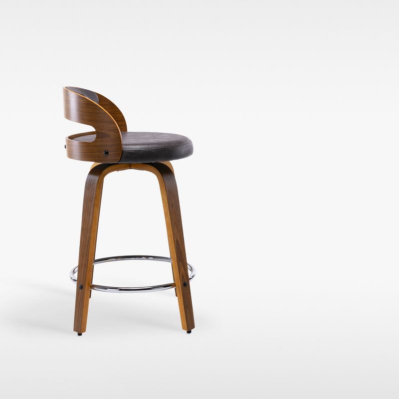 eLuxury Modern Upholstered Swivel Dining Chairs, 5 of 9