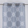 RT Designer Collection Sheryl 2 Pack Embroidered Dorly Luxurious Decorative Grommet Curtain Panel 36" x 96" Slate Blue - 3 of 4