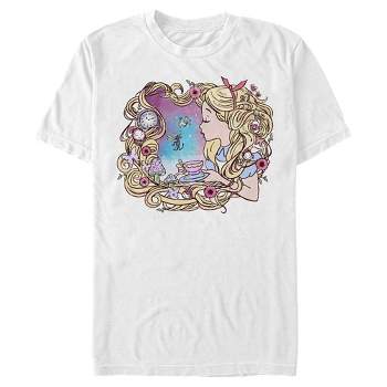 Men's Alice in Wonderland Artistic Alice Long Hair Tea Party T-Shirt