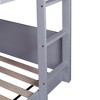 YOOCOZZ Twin over Twin House Floor Bunk Bed with Safety Guardrails and Headboards - 4 of 4