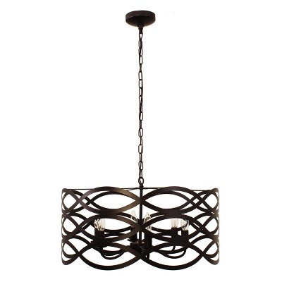 Capella 25" Oil-Rubbed Bronze Transitional Ceiling Pendant with Glass