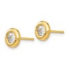 Black Bow Jewelry 6mm Cubic Zirconia Post Earrings in 14k Yellow Gold - 2 of 4