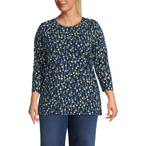 Lands' End Women's 3/4 Sleeve Cotton Supima Tunic - 1 of 3