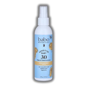 Babo Botanicals Sensitive Baby Mineral Sunscreen Spray SPF 30 | Plant Based are Ingredients From Plant Origin - (6 oz) - 1 of 2
