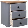 vidaXL Nightstand with 3 Drawers Storage Bedside Table Pinewood Panama Range - 2 of 4