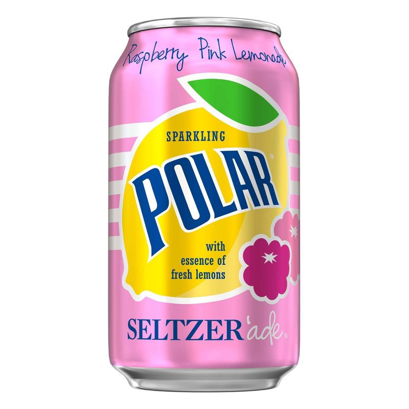 Polar Seltzer Raspberry Pink Lemonade - 8pk/12 fl oz Cans, 3 of 5