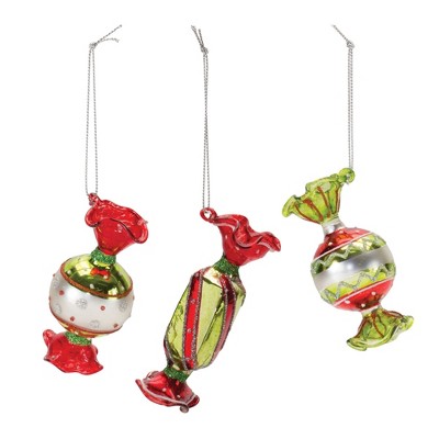 Holiday Glass Candy Ornaments Christmas 3.25 Inch – Set of 12 by Melrose
