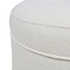 Okak Luxury Round Ottoman Bench Coffee Table Soft Upholstered Footrest Stool with Tassel Rope for Living Room,Entryway,Bedroom,Office, Cream - 3 of 4