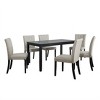 ChaletPosh 7 Pieces Dining Set with Linen Cover Dining Chair - 4 of 4