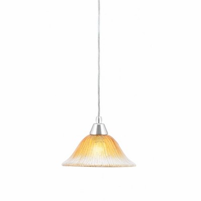 Toltec Lighting Any 1 - Light Pendant in  Chrome with 10" Gold Champagne Crystal  Shade