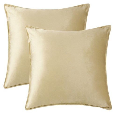 Soft Corduroy Striped Velvet Series Decorative Throw Pillow, 18 inch x 18 inch, True White, 2 Pack