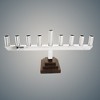 Classic Touch Stainless Steel Straight Menorah - 2 of 3