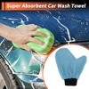 Unique Bargains Car Wash Towel Coral Fleece for Car Cleaning Wiping 9.84"x7.87"x0.39" Sky Blue - 2 of 4