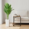 50" Artificial Palm Tree with White Planter, Realistic Faux Areca Palm for Indoor & Outdoor Home Decor - 2 of 4